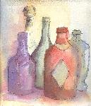Still Life - Colored Bottles